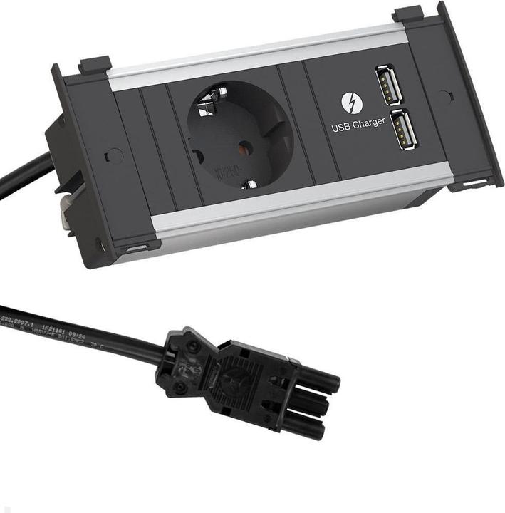 Produktbild Bachmann KAPSA X-Small 1x Schutzkontakt 1x USB Charger Montagestecker (1 x, CEE 7/3, 0.20 m)