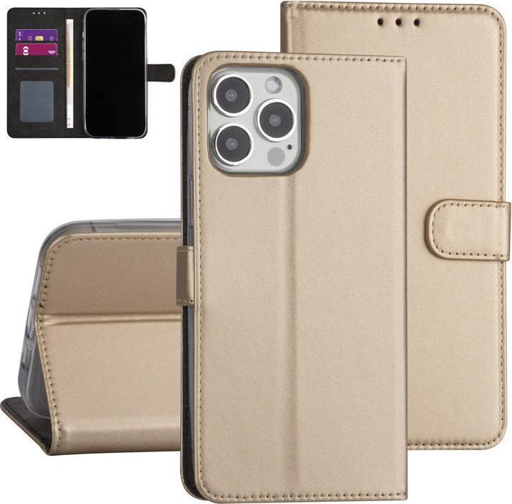 Produktbild Ambiance1 Hülle iPhone 13 Pro Max - Book Case Kunstleder Gold No.325 (Apple iPhone 13 Pro Max)