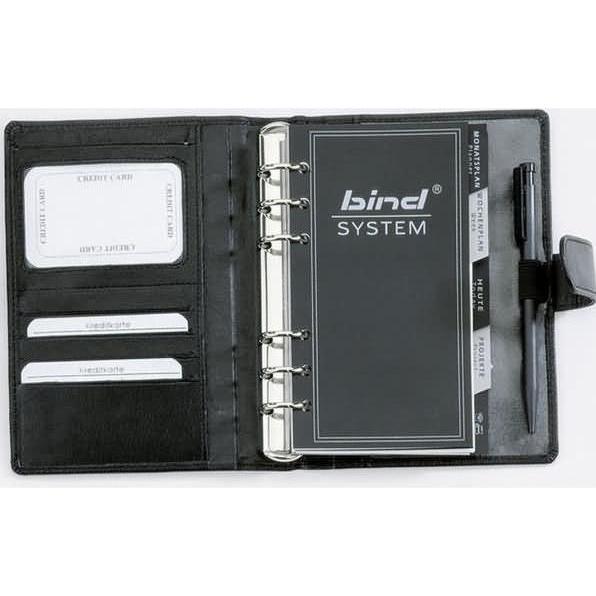 Thumbnail - Bind, Agenda, T 1 - Systemplaner A6 ohne Kalender, Nappa-Leder, schwarz (A6, Englisch, Französisch, Deutsch)