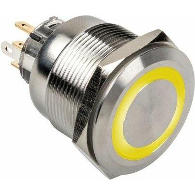 DimasTech Vandalismusschalter/-taster 25mm, Silverline Ring - RGB, Taster + Schalter, Silber