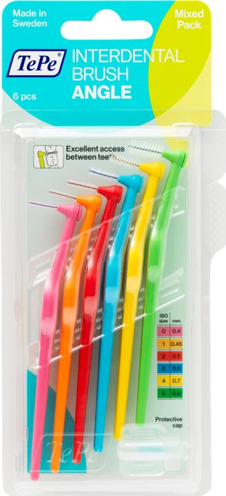 Actual product image TePe Interdental Brushes Angle Mixed Pack ISO 0-5 (6 x, 0.80 mm)