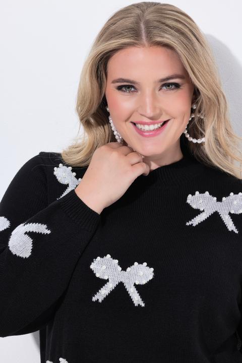 Produktbild Miamoda Pullover, Regular Fit, Schleifen mit Zierperlen (56)