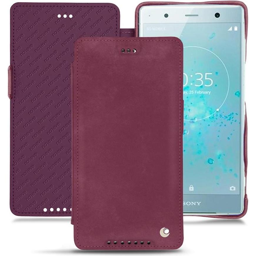 Noreve Lederschutzhülle horizontal (Sony Xperia XZ2 Premium), Smartphone Hülle, Violett