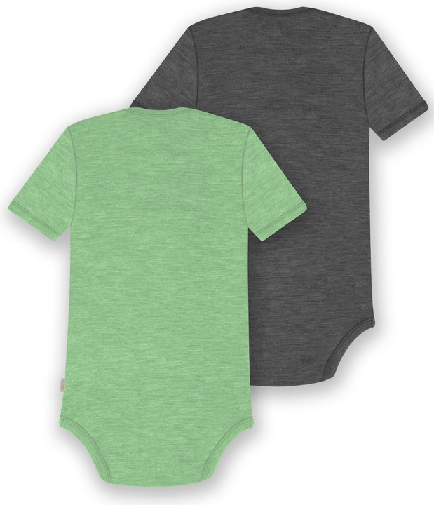 Actual product image Normani Set of 2 baby merino bodysuit short sleeves "Tauranga" - 9297 (98)