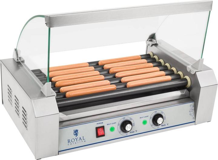 Produktbild Royal Catering Hot Dog Grill Hot Dog Gerät Würstchengrill Teflon 7 Rollen 1400 W 12 Würstchen