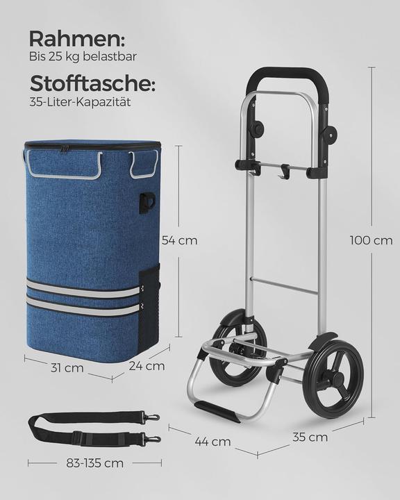 Produktbild Songmics Klappbarer Einkaufstrolley