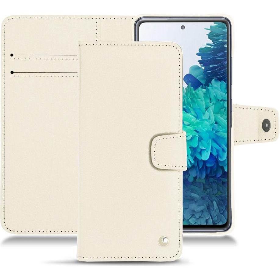 Noreve Lederschutzhülle Wallet (Samsung Galaxy S20 FE), Smartphone Hülle, Weiss