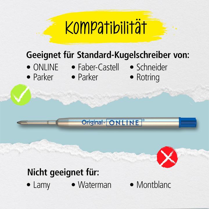 Produktbild Online Kugelschreibermine 70038 6 Stück Blau (Nachfülleinheit, Blau, 0.60 mm)