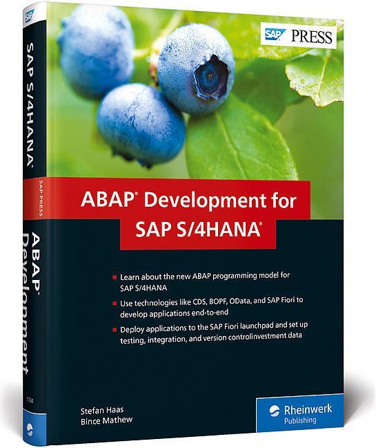 Produktbild ABAP Development for SAP S/4HANA (Englisch, Bince Mathew, Stefan Haas, 2018)
