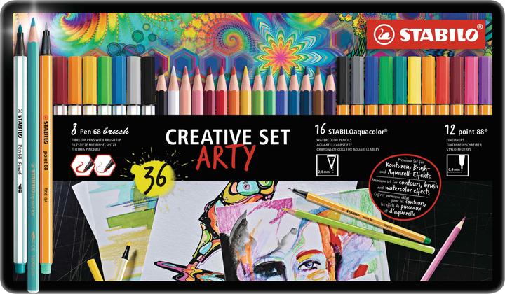 Productafbeelding STABILO punt 88, Pen 68 penseel & aquacolor FinelinerPremium viltstift & aquarelkrijt (Gesorteerd, 36 x)