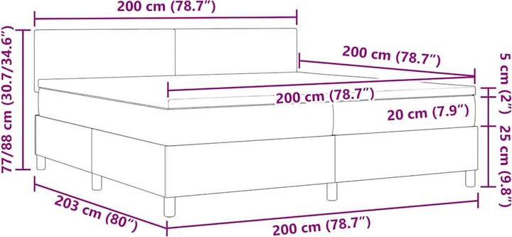 Produktbild vidaXL Boxspringbett (200 x 200 cm)