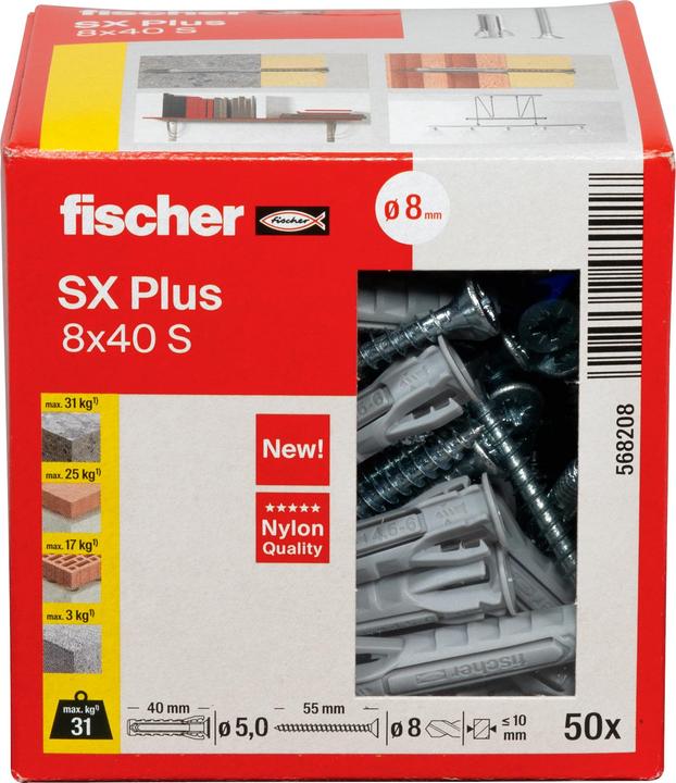 Produktbild Fischer Dübel SX Plus 8x40 S (50 Stk.)
