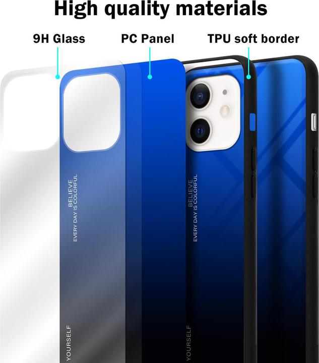 Produktbild Cadorabo TPU 2 Farben Glas Cover (Apple iPhone 12 mini)