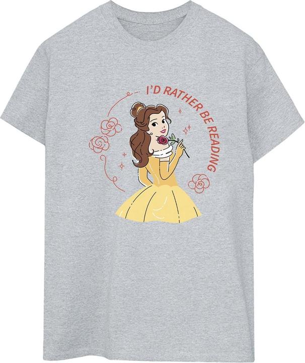 Produktbild Disney Beauty And The Beast I'd Rather Be Reading Baumwolle Boyfriend TShirt (L)