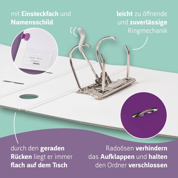 Produktbild Brunnen WAVE Ordner purple Kunststoff 7,0 cm DIN A4 (A4, 70 mm, 1 Stk.)