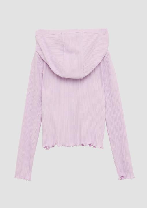 Actual product image S.Oliver Sweatshirt Jacke Verkürzte Sweatjacke mit Rippstruktur (128, 134)