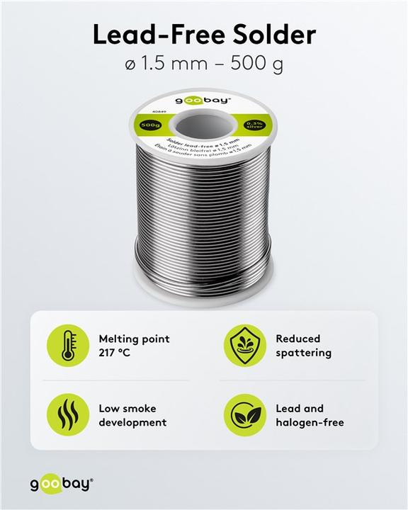 Produktbild Goobay Lötzinn bleifrei, ø 1,5 mm, 500 g (Lötzinn)
