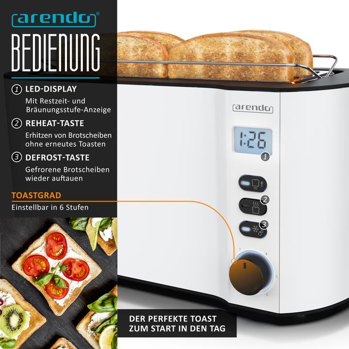 Image du produit Arendo Petit déjeuner Set Bouilloire en acier inoxydable 1,5l Choix de la température & 4 tranches (1.70 l)