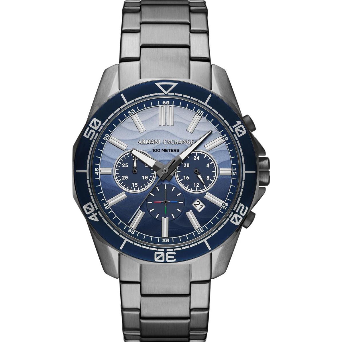 Armani Exchange, Armbanduhr, Chronograph, Grau, (Chronograph, 44 mm)