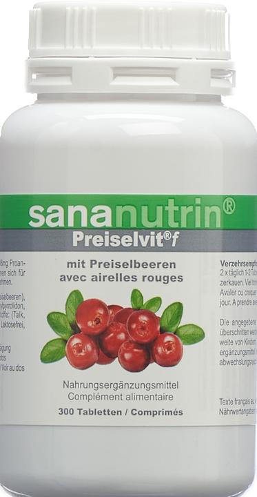 Actual product image Sananutrin f Cranberry concentrate with Vit. C (300 Piece, Pills, 182 g)
