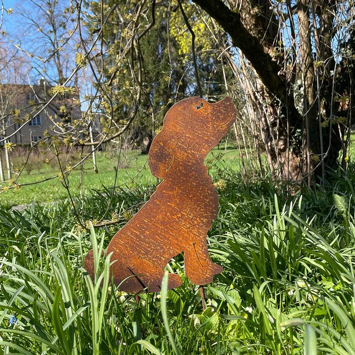Produktbild Natura Punto Gartenstecker Welpe aus Metall