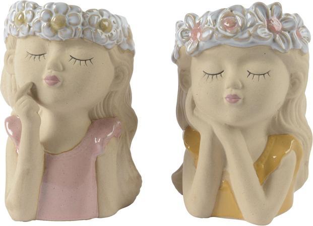 Actual product image Viana Deko Vase mit Blumenkranz zauberhafte Mädchenfigur 2er Set (2x)