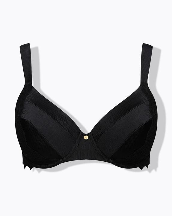 Actual product image Ulla Popken Satin and Lace Soft Cup Underwire Bra (85 E)