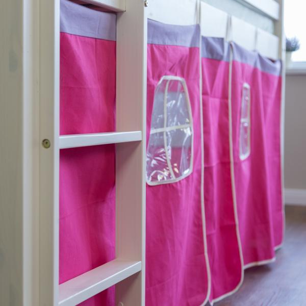 Actual product image Homestyle4u Loft bed with slide and curtain (90 x 200 cm)