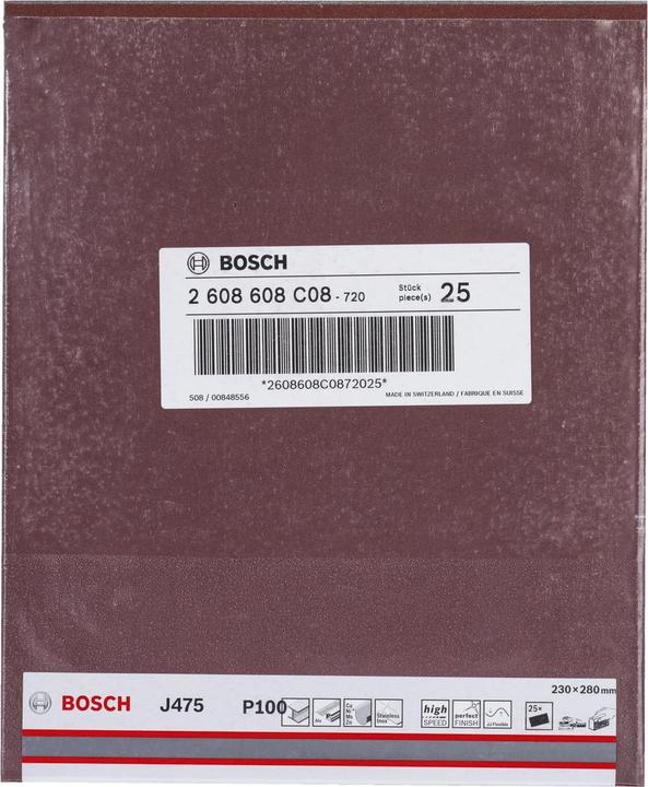 Actual product image Bosch Professional Zubehör Abrasive sheet J475. Fabric sanding sheet. 230 x 280 m (100)