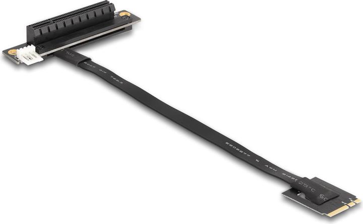 Actual product image Delock M.2 Key A+E to PCIe x8 NVMe adapter angled with 20 cm cable (20 cm)