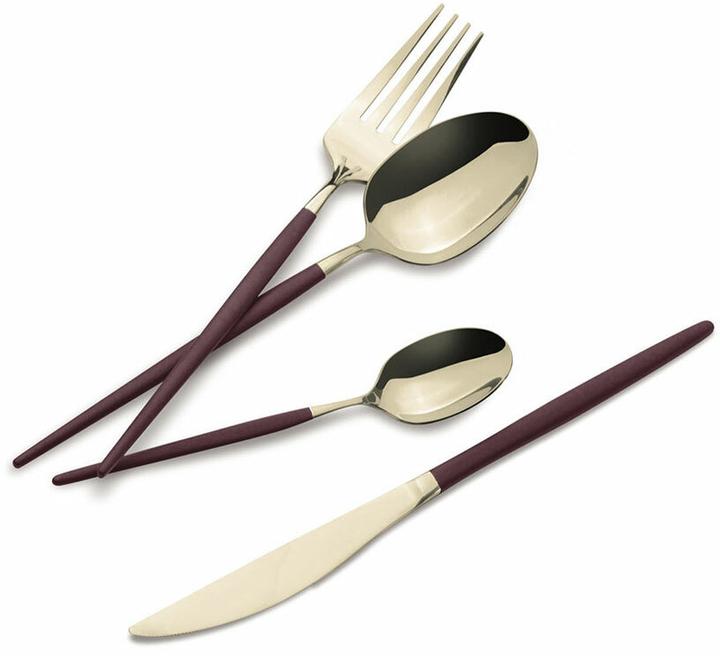 BerlingerHaus Haus 24-teiliges Besteck-Set bordeaux/champagne Leonardo Collection (24 pz., Set di posate)