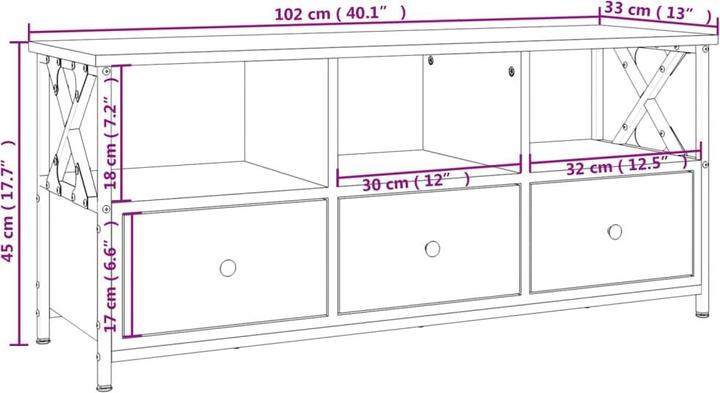 Image du produit vidaXL Angelo (102 x 33 x 45 cm)