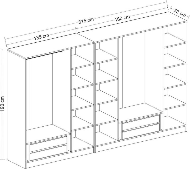 Image du produit Hanah Home Kaley (315 x 52 x 210 cm)