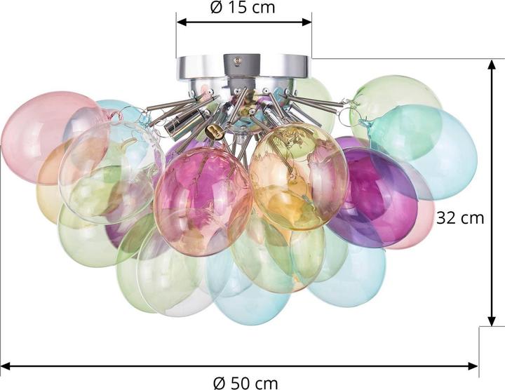 Actual product image Lucande Diborah ceiling light, colourful, Ø 50 cm (G9)