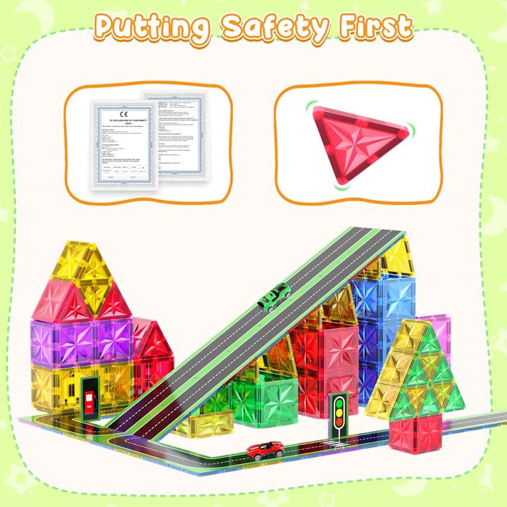 Produktbild Perbabe Magnetische Bausteine-Set mit 2 Autos