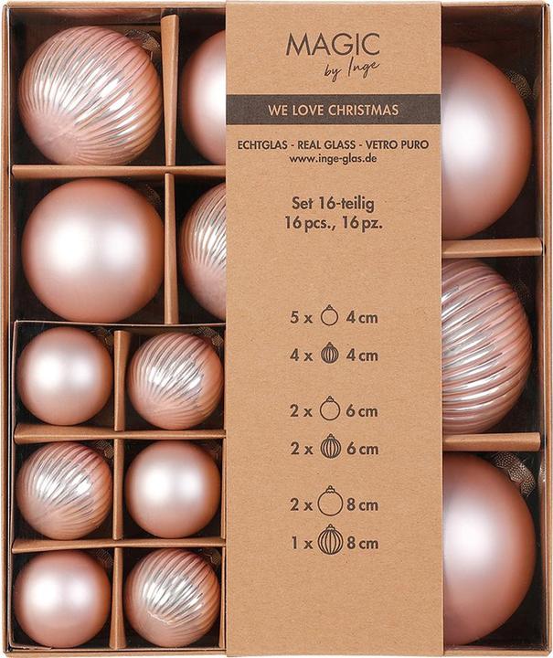 Inge’s Glas Christmas Decor Lovely Magnolia (16 x)