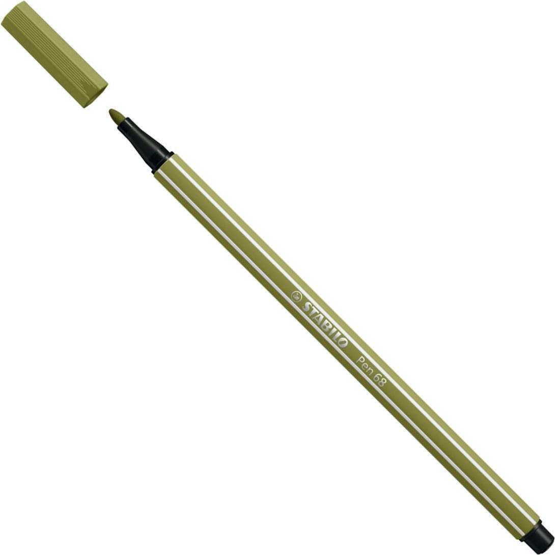 STABILO, Malstifte, Pen 68 Premium-Filzstift (Schlammgrün, 1 x)