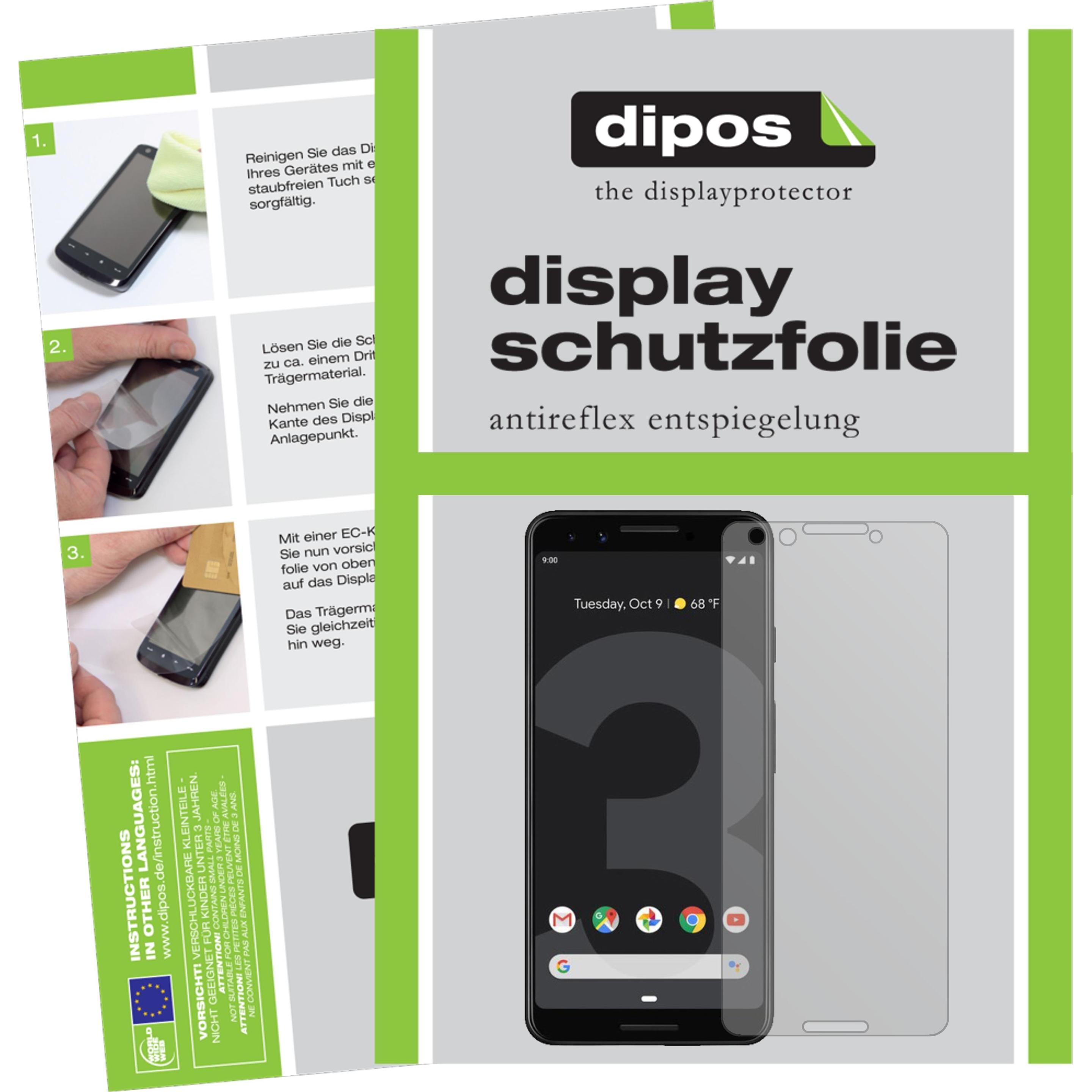 Dipos Displayschutzfolie Antireflex (1 Stück, Google Pixel 3), Smartphone Schutzfolie, Transparent