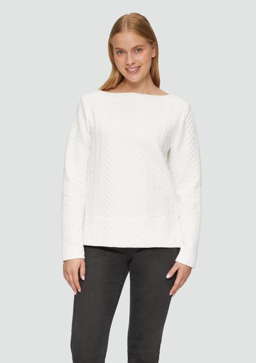 Produktbild S.Oliver Sweatshirt Strukturiertes Jacquard-Sweatshirt mit U-Boot-Ausschnitt (42)