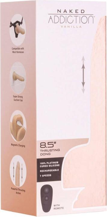 Actual product image Naked Addiction 8.5" Thrusting Dong with Remote