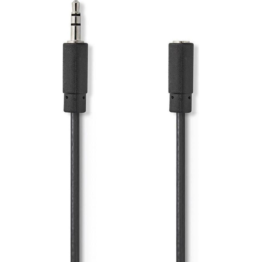 Nedis Stereo-Audiokabel 3.5 mm Stecker 3.5 mm Buchse Vernickelt 2.00 m rund Schwarz Bo (2 m, 3.5mm Klinke (AUX)), Audio ...