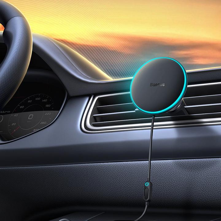 Productafbeelding Baseus Magnetische autotelefoonhouder CW01 aan ventilatierooster met autolader USB-C, 15W + 25W (zwart)