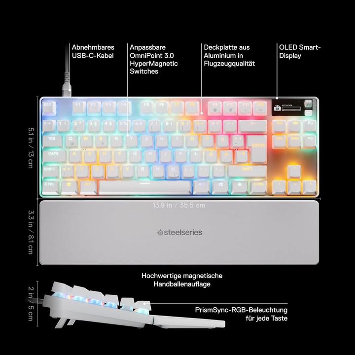Actual product image SteelSeries Apex Pro TKL Gen 3 (US, Cable, Wireless)