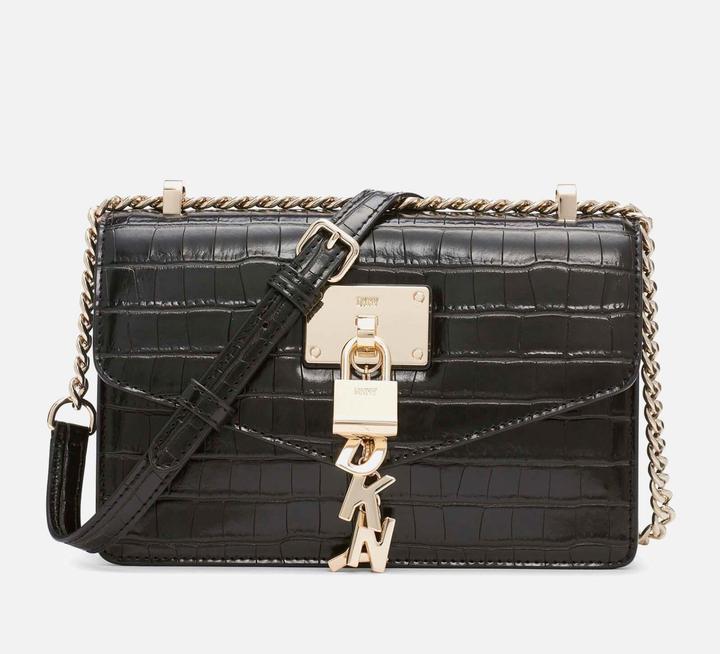 Actual product image DKNY Elissa Locket Leather Shoulder Bag