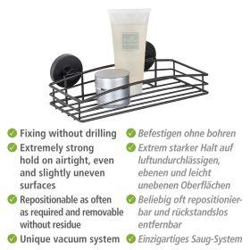 Productafbeelding Wenko Vacuum-Loc wandplank zwart (26 x 14 x 6,5 cm)
