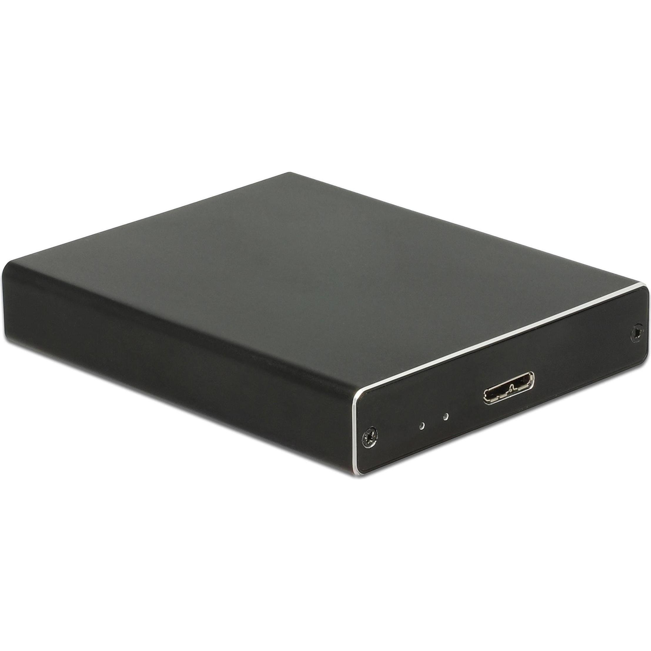 Delock 2x M.2 enclosure, RAID, USB3.1 MicroB (M.2 2230, M.2 2242, M.2 2260, M.2), Case per hard disk, Nero