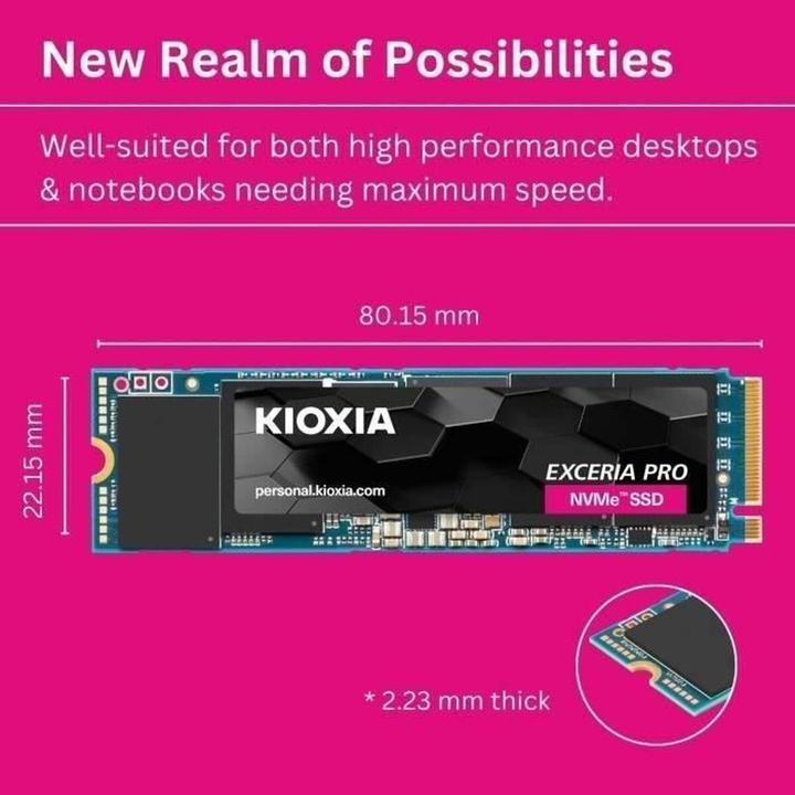 Actual product image Kioxia Exceria Pro (2000 GB, M.2 2280)