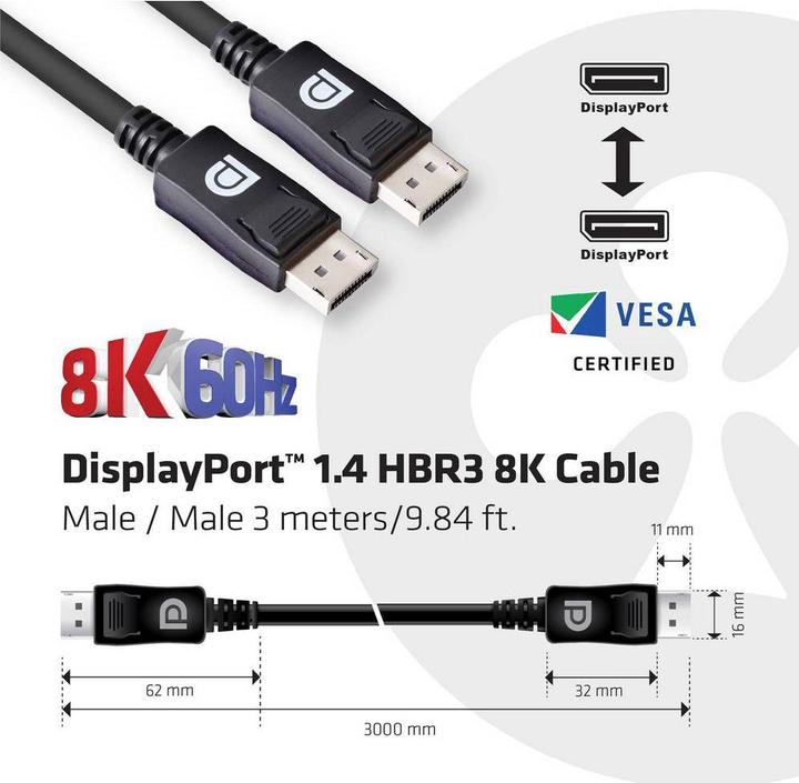Productafbeelding Club 3D DisplayPort - DisplayPort (3 m, DisplayPort)