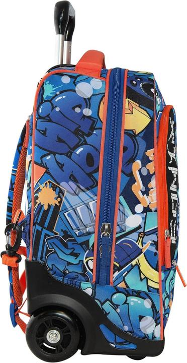 Actual product image Comix Ultra Bright School Backpack Trolley with LED Display, Large Compartments, Interchangeable Wheels