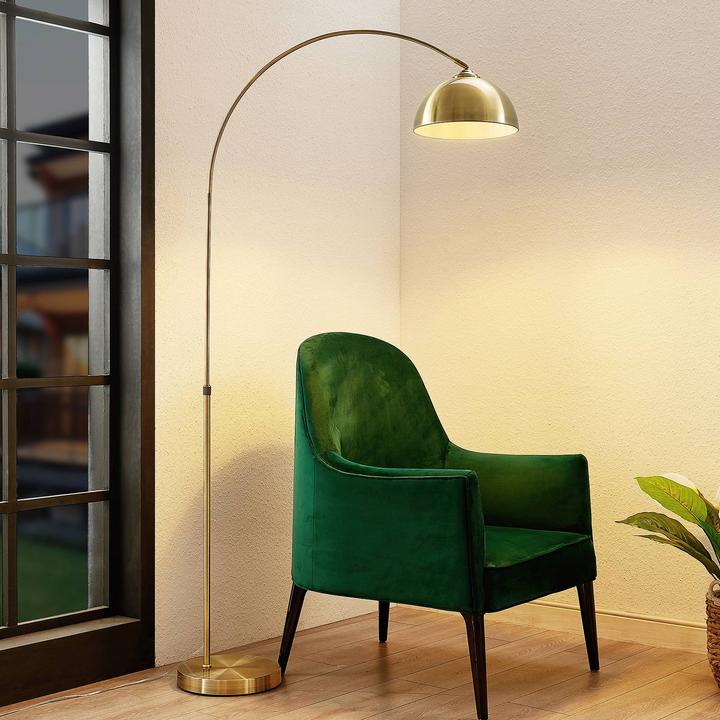 Actual product image Lindby Lennart arched floor lamp, antique brass (E27)